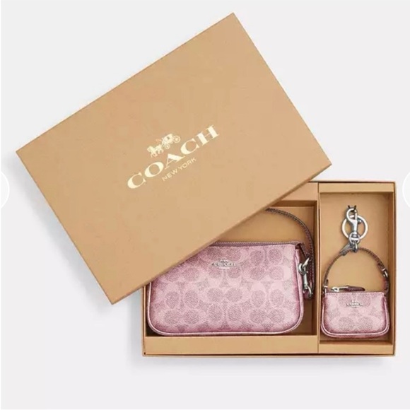 Coach Boxed Nolita 19 And Nolita Bag Charm Set CCK96 Pink/Rose Holiday - Picture 2 of 10